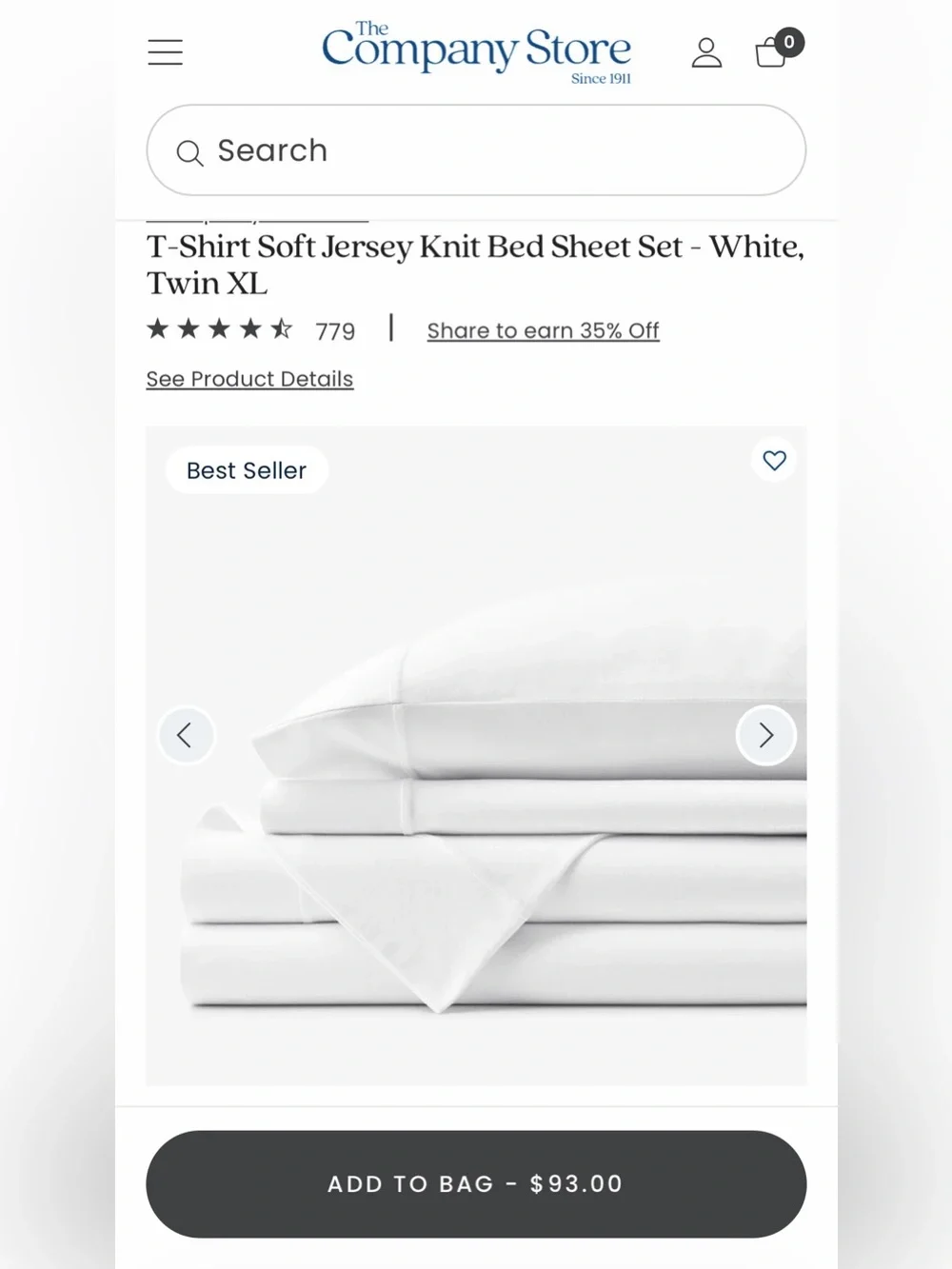 The Company Store Jersey Knit Bed Sheet Set - Twin XL